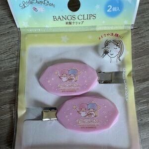 Sanrio Little Twin Stars Hair Clips - Pink and White